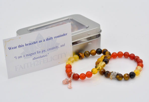 DIY Bracelet Kit with Carnelian, Tiger’s Eye & Citrine | Craft Joy & Abundance